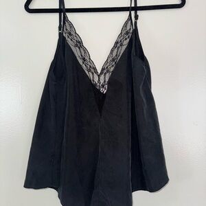 Zara Black Cami with Lace Detail
